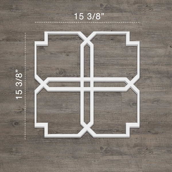 Medium Englewood Decorative Fretwork Wall Panels In Architectural PVC, 15 3/8W X 15 3/8H X 3/8T